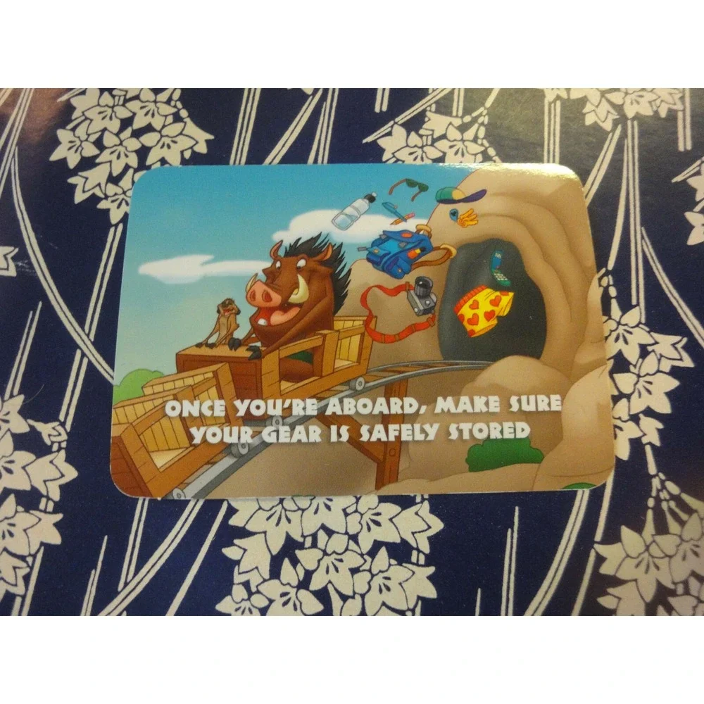 Disney WILD ABOUT‎ SAFETY CARD Pumbaa & Timon #1 tip 2014 store your gear